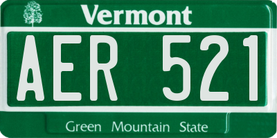 VT license plate AER521