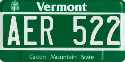 VT license plate AER522