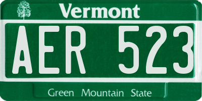 VT license plate AER523