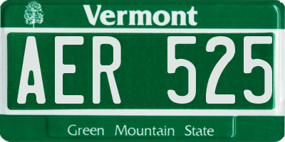 VT license plate AER525