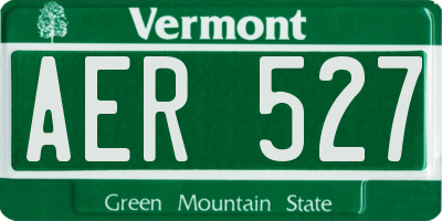 VT license plate AER527