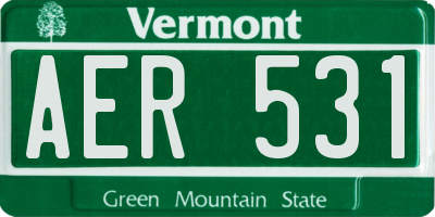 VT license plate AER531