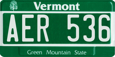 VT license plate AER536