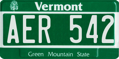 VT license plate AER542
