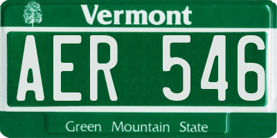 VT license plate AER546