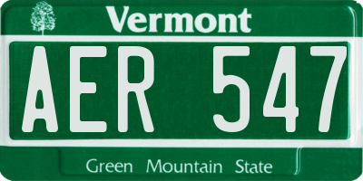 VT license plate AER547