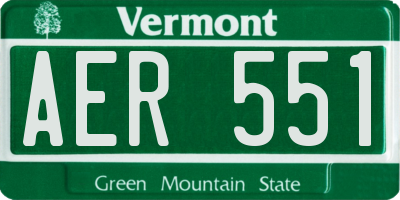 VT license plate AER551