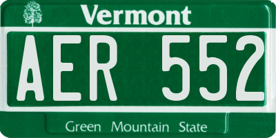 VT license plate AER552