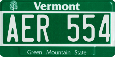 VT license plate AER554