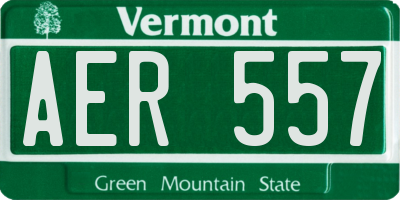 VT license plate AER557