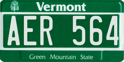 VT license plate AER564