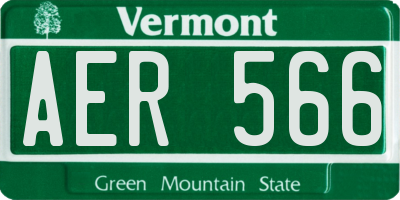 VT license plate AER566