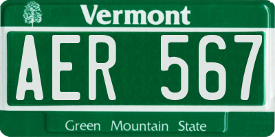 VT license plate AER567