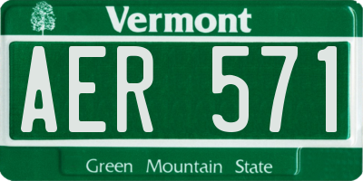 VT license plate AER571