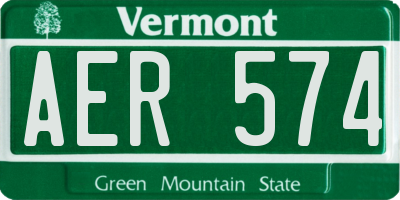 VT license plate AER574