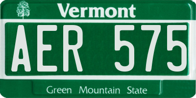 VT license plate AER575