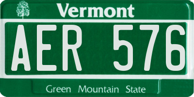 VT license plate AER576