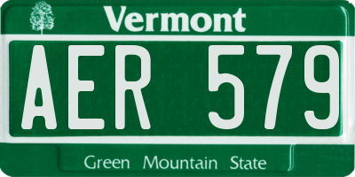 VT license plate AER579