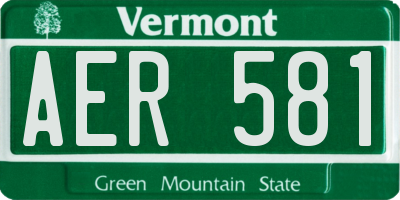 VT license plate AER581