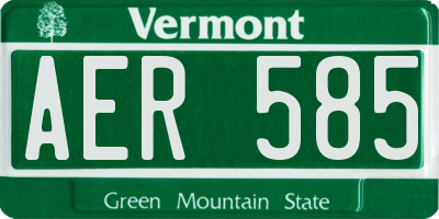 VT license plate AER585