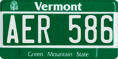 VT license plate AER586