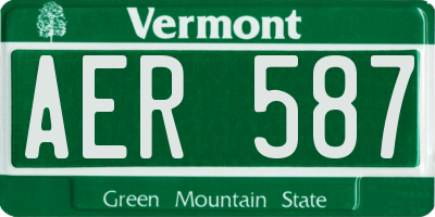 VT license plate AER587