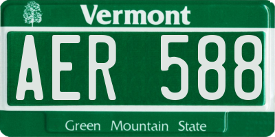 VT license plate AER588