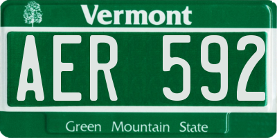 VT license plate AER592