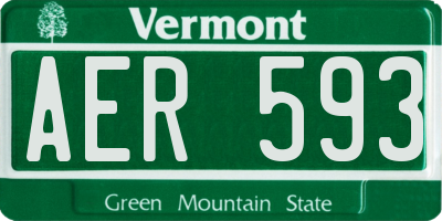 VT license plate AER593