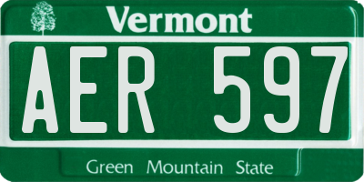 VT license plate AER597