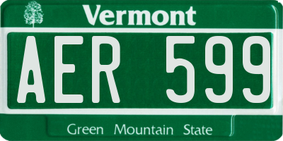 VT license plate AER599