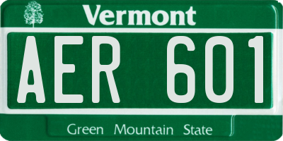 VT license plate AER601