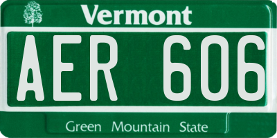 VT license plate AER606