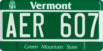 VT license plate AER607