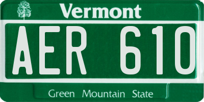 VT license plate AER610