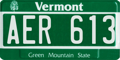 VT license plate AER613