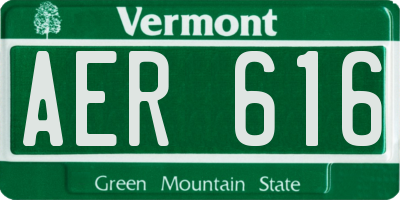 VT license plate AER616