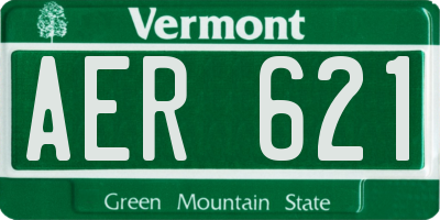 VT license plate AER621
