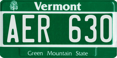 VT license plate AER630