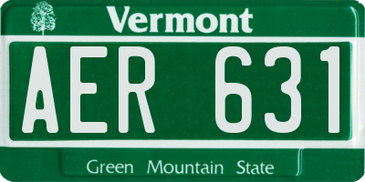 VT license plate AER631