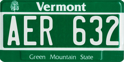 VT license plate AER632