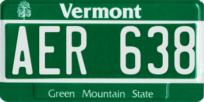 VT license plate AER638