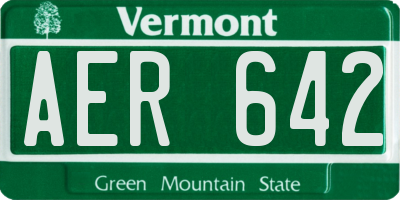VT license plate AER642