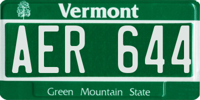 VT license plate AER644
