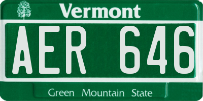 VT license plate AER646