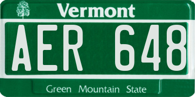 VT license plate AER648