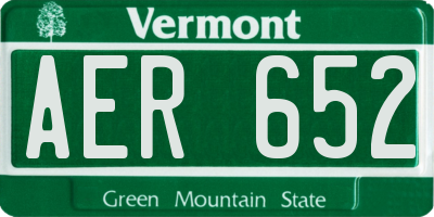 VT license plate AER652