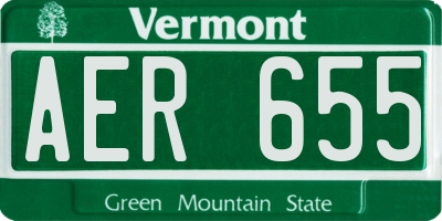 VT license plate AER655