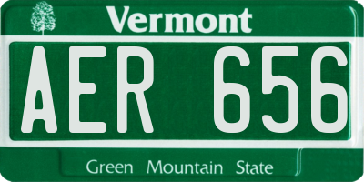 VT license plate AER656