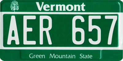 VT license plate AER657